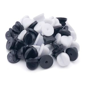 Cierre de hebilla redondo de goma en blanco y negro para hacer pulseras, accesorios de joyería DIY, forma redonda de goma suave FT03 - Product Image 4