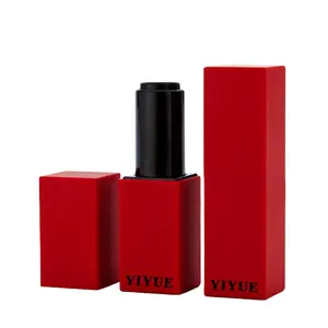 Cosmetic Square Magnetic Lipstick Tubes Empty Matte Red Refillable Lipstick Packaging Tube