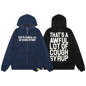Questa <span class=keywords><strong>è</strong></span> una Giacca Cardigan in Puro Cotone con Stampa di Strass 'That's an Awful Lot of Cough Syrup' per Uomo (Versione High School) - Product Image 5