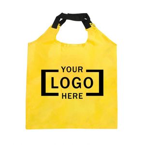 Sacs fourre-tout promotionnels personnalisés en polyester 210D pliables, réutilisables et recyclables avec logo - Product Image 1