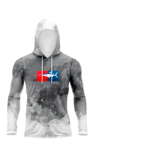 UPF50+ Men's Quick Dry Fishing Hoodie Long Sleeve UV Protection Breathable Polyester Customized Logo and Sublimation Printing - Product Image 1