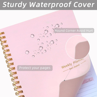 Planificateur hebdomadaire non daté, carnet de buts hebdomadaires A5, planificateur de liste de tâches, journal de suivi des habitudes, spirale, couverture rigide en tissu imprimé UV, 5,7 x