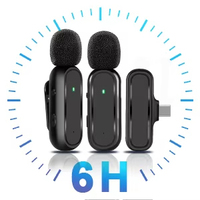 Microphone à réduction de bruit Lavalier sans fil K61 USB-C microphone à clipser avec étui de charge pour téléphone Smartphone ordinateur portable