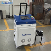 Nettoyeur laser à impulsions HJZ 200W 300W MINI, refroidi par air, portable, à fibre optique, pour l'élimination de la rouille, de la peinture et de l'oxyde