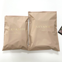 Sacs refermables réutilisables pour vêtements, beige, impression personnalisée, fermeture éclair, glissière, sac en plastique mat givré pour l'emballage des vêtements