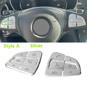 Pegatina decorativa para botones del volante del coche, compatible con Benz W205 GLC X253 CLA GLA, decoración interior para coche, accesorios. - Product Image 2