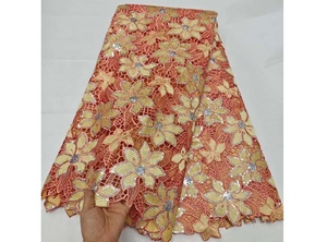 <span class=keywords><strong>Tela</strong></span> <span class=keywords><strong>de</strong></span> Encaje Guipur con Lentejuelas Florales para Vestidos <span class=keywords><strong>de</strong></span> Mujer Africana, Precio <span class=keywords><strong>de</strong></span> Mayoreo en Oferta - Product Image 2