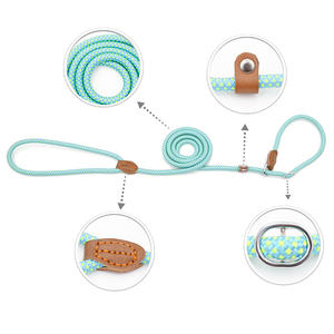 Tali kekang nilon awet dapat diatur, tali traksi hewan peliharaan warna ganda Slip anjing P tali timbal untuk anjing kecil sedang besar latihan luar ruangan - Product Image 3