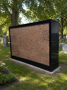 Columbario de Granito Rosa con 72 Nichos, Diseño Minimalista, Piedra Conmemorativa para Cementerio - Product Image 3