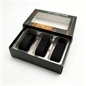 Caja de regalo de papel pequeña con ventana de PVC y logotipo personalizado, caja de papel con ventana de plástico transparente al por mayor para exhibición de productos con correas. - Product Image 1