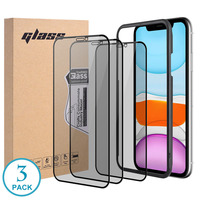 Lot de 3 protections d'écran anti-espion pour iPhone 14 15 16 en verre trempé avec cadre d'alignement pour installation facile