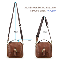 Sac bandoulière vintage en cuir pleine fleur pour homme, compatible iPad 8,3 pouces, avec poignée supérieure, idéal pour les trajets quotidiens et les loisirs
