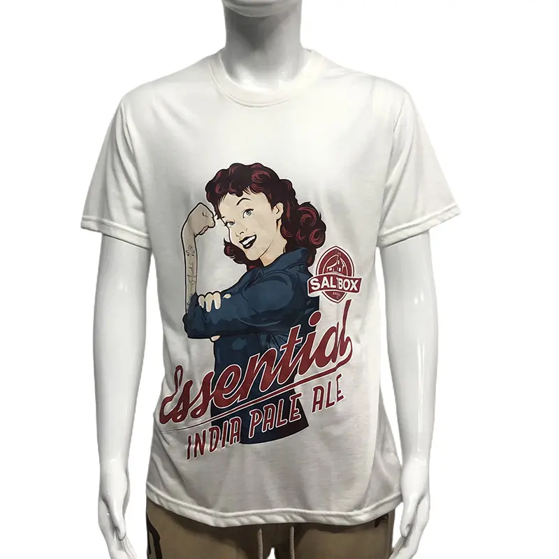 Erkek hediye reklam 150 gsm T-shirt 5.2 oz promosyon özel baskı tişörtleri Tri Blend T Shirt