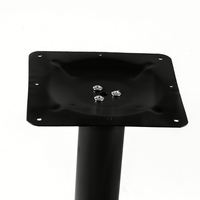 Base de table moderne en fer avec finition chromée, surface noire thermolaquée pour meubles de salle à manger d'extérieur et de cuisine