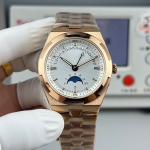 Luxury Rose Gold Automatic Mechanical Watch Men's 4000V Style <b>Moon</b> Phase Retrograde Date Sport Wristwatch with Sapphire <b>Crystal</b> - Product Image 5