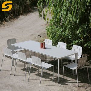 Venta al por mayor moderno al aire libre jardín patio comedor boda restaurante banquete Hotel ceremonia fiesta aluminio mesa y sillas conjunto - Product Image 1