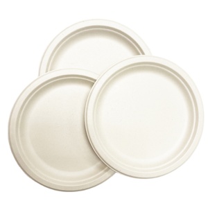 Wholesale round kraft disposable paper plates cardboard food trays