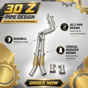 CSZ New <strong>Car</strong> Modify 3D Z Pipe Exhaust G80 G82 M3 M4 SS304 With Conical Reducer Gold <strong>Heatshield</strong> Real Feedback Mid Pipe - Product Image 1