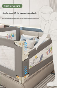Barrière de lit bébé réglable en hauteur, barrière de sécurité avec maille respirante, anti-chute pour les tout-petits, pour tous les types de lits - Product Image 4