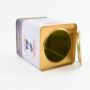 Lata de Té Metálica Cuadrada con Borde Dorado Personalizado, Tapa Redonda Interior, Impresión Bilingüe, hasta 9 onzas, para Envasado de Té Negro de Ceilán, Sri Lanka - Product Image 3