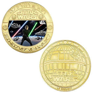 Moneda Conmemorativa Metálica con Temática de Películas Americanas, Moneda de Oro de Doble Cara con Diseño de <span class=keywords><strong>Guerrero</strong></span> Negro, Artículo de Colección en Oferta - Product Image 6