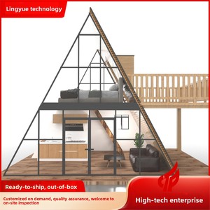 <span class=keywords><strong>Casa</strong></span> de Madera Triangular con Estructura de Acero para Acampar, Alojamiento en <span class=keywords><strong>Casa</strong></span> de Familia, Patio Exterior, Desplazable, Escénico, de Montaje Rápido - Product Image 4