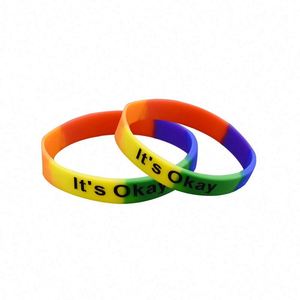 Bracelets en caoutchouc élastique personnalisés promotionnels, bracelet à breloques, bracelet en silicone avec logo personnalisé - Product Image 3