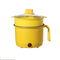 Casserole électrique antiadhésive à poignée unique avec cuiseur vapeur, marmite à faible consommation pour étudiants
