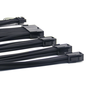 Ekstensi Kabel PSU Pria Ke Wanita Ekstensi Kabel Lengan Kit 16AWG 30Cm untuk Kabel Power Supply Komputer Hitam - Product Image 5