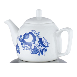 <span class=keywords><strong>Samovar</strong></span> <span class=keywords><strong>Elettrico</strong></span> Russo in Acciaio Inox di Alta Qualità, 3,5L, Colore Bianco, con Decorazioni Floreali - Product Image 3