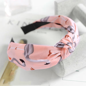 <span class=keywords><strong>Flamingo</strong></span>-Kreuz-Geknotetes Breites Stirnband für Frauen Modisches Haaraccessoire Niedliche Haarbänder für Partys - Product Image 6