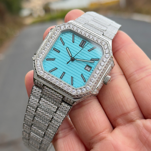 Montre pour homme personnalisée 2025, 45 mm, diamant, surdimensionnée, étanche, montre de luxe avec détails en zircon - Product Image 1