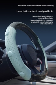 Accesorios Brillantes para Mujer, Funda Universal Antideslizante para Volante con Cristales de Imitación, Hecha de Cuero - Product Image 4