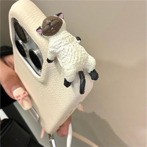 Kreative 3D Katze Kawaii Cartoon Handyhülle für iPhone 16 Pro Max Frauen Mädchen Kawaii Weiche TPU Hülle Niedliche Handyhülle - Product Image 6