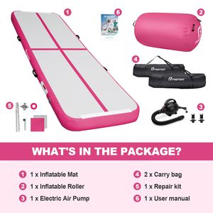 Set di tappetini gonfiabili portatili da 3m x 4m per ginnasti artistici e allenamento quotidiano di yoga e pilates a casa - Product Image 5