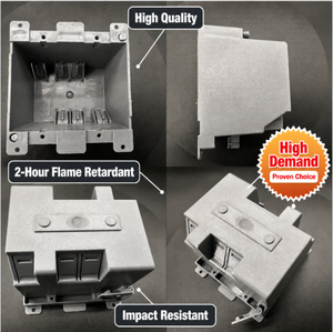 Caja <span class=keywords><strong>de</strong></span> conexiones eléctrica empotrada <span class=keywords><strong>de</strong></span> PVC <span class=keywords><strong>de</strong></span> 2 módulos, homologada ETL, <span class=keywords><strong>de</strong></span> 25 pulgadas cúbicas, <span class=keywords><strong>de</strong></span> plástico, estándar, para reacondicionamiento, para interruptores y tomas <span class=keywords><strong>de</strong></span> pared - Product Image 2
