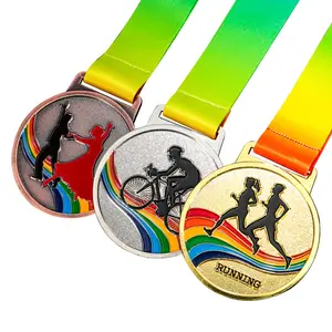 Nobao Gold Silver Finisher Zinc Alloy Running Sport Medal Dance Medals Medallion Cathol Medal Stainless Steel
