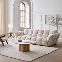 Canapé modulaire moderne en chenille et sherpa avec rembourrage en éponge écologique, pieds en bois, accoudoirs inclinés pour appartements, hôtels et salons