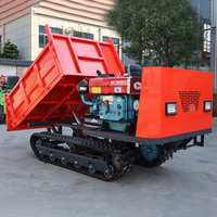 Livraison gratuite Crawler Dumper Hydraulique Crawler Cargo Mini Benne Basculante Agricole Diesel Caoutchouc Track Transporter Mini Dumper