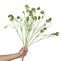 Fleur artificielle de pavot de 65 cm avec tige floquée pliable, accessoires de photographie et décoration intérieure, pavots oranges