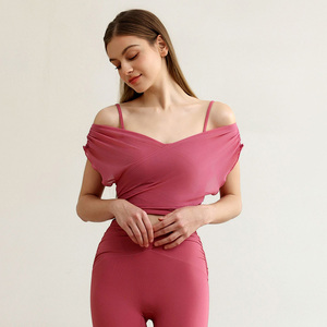 HEALY Débardeur de yoga enveloppant respirant et élégant personnalisé sans manches Style court Haut pour femme pour la salle de sport - Product Image 5