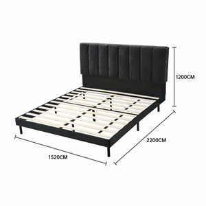 Lit double moderne et minimaliste de style français, nouveau design, multifonctionnel avec rangement intégré, en tissu, luxe léger, lit de mariée, modèle A04 - Product Image 2