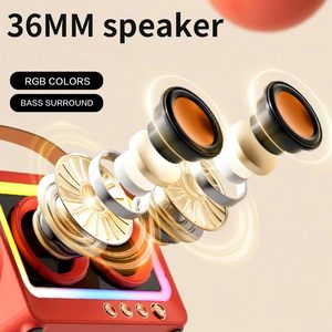 Mới xách tay RGB tiếng ồn hủy bỏ BT loa 360 surround hệ thống âm thanh TF Thẻ woofer HiFi Loa hộp đồng hồ cho bên nhà DC - Product Image 4