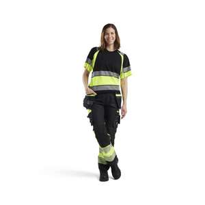 BLAKLADER - 719613709933D18 Women's Hi-vis <b>trousers</b> with <b>stretch</b> <b>Black</b>/Yellow - EAN 7330509877531 HI-VIS WORKWEAR - Product Image 3