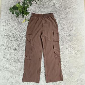 <strong>Women's</strong> Trendy High Waist Solid <strong>Cargo</strong> <strong>Pants</strong> Fall Clothing with Elastic Waist Closure Wide Leg Long <strong>Pants</strong> with Pockets - Product Image 3