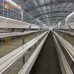 Impilabile gabbia di pollo multistrato di tipo H salvaspazio rete metallica zincata efficiente alloggiamento per animali - Product Image 6