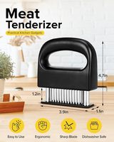 Fourchettes attendrisseuses de viande manuelles, lame en acier inoxydable, attendrisseur de viande en plastique pour cuisine, steak, poulet, bœuf, barbecue, accessoires de cuisson