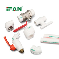 Raccords PPR blancs IFAN 20-110 mm avec insert en laiton Hyosung, résistants à la corrosion, pour la plomberie d'eau chaude et froide des bâtiments