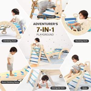 Juego de Triángulos Pikler de Madera Inspirado en Montessori para Niños, Estructura de Escalada para Gimnasio <span class=keywords><strong>Infantil</strong></span> y Jardín de Niños - Product Image 3