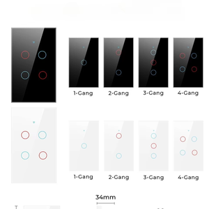 WiFi Lumière <span class=keywords><strong>Swith</strong></span> Tuya Smart Life Touch Interrupteur Mural Panneau de Verre App Télécommande Vocale Fonctionne avec Alexa Google Home 110V 220V - Product Image 1